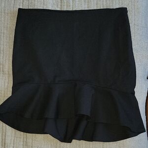 Zara Like New Black Ruffle High Low Mini Skirt SZ L🏖